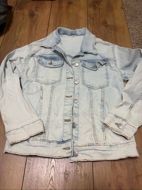 Evisu Pale Blue Distressed Denim Jacket